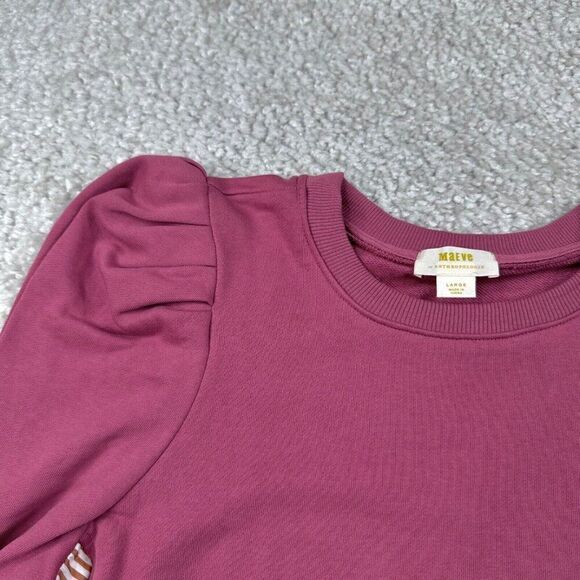 Anthropologie Maeve Pink Layered Tunic Sweatshirt - Picture 6 of 9